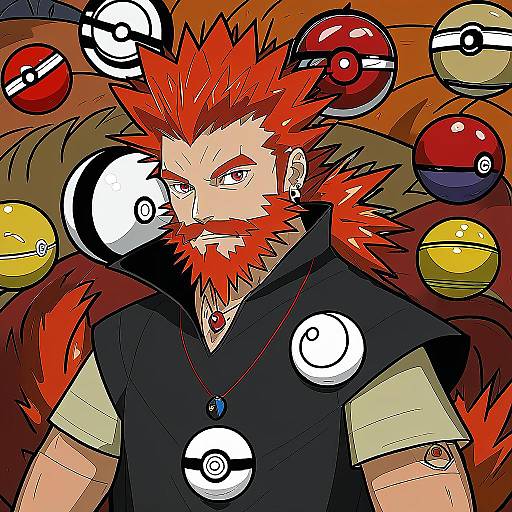 Illustration of Alder (pokemon), pokemon in the style of Jan (lightdragoon)