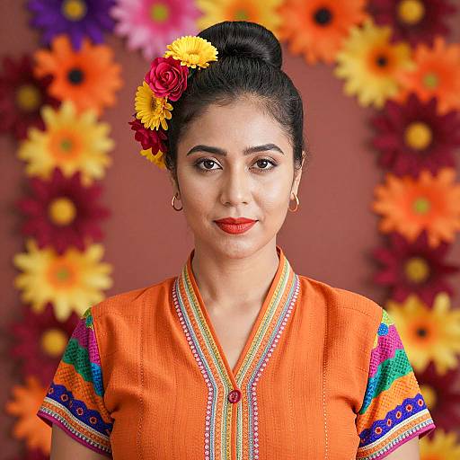 Vibrant Woman in Traditional Dress