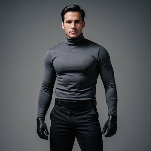 Man in Dark Gray Turtleneck and Black Trousers