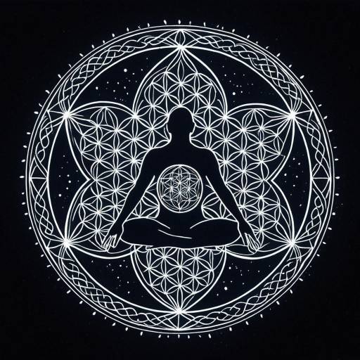 Meditative Silhouette with Flower of Life Mandala