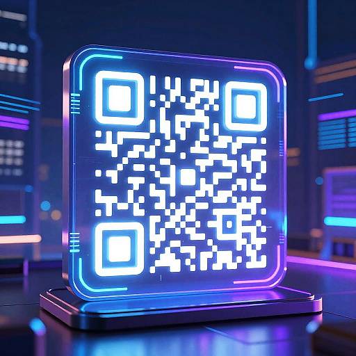 Futuristic Neon AI QR Code