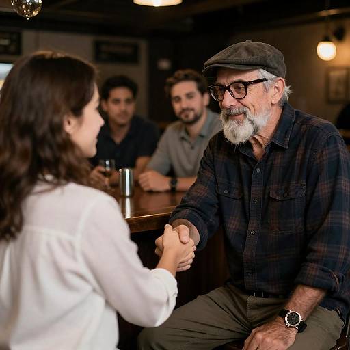 Friendly Encounter in a Cozy Bar
