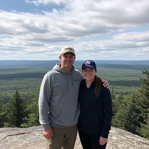 Couple Overlook Scenic Forest View