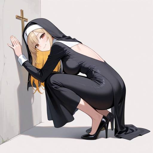 Radiant Athletic Nun in Backless Attire Radiant Athletic Nun in Backless Attire