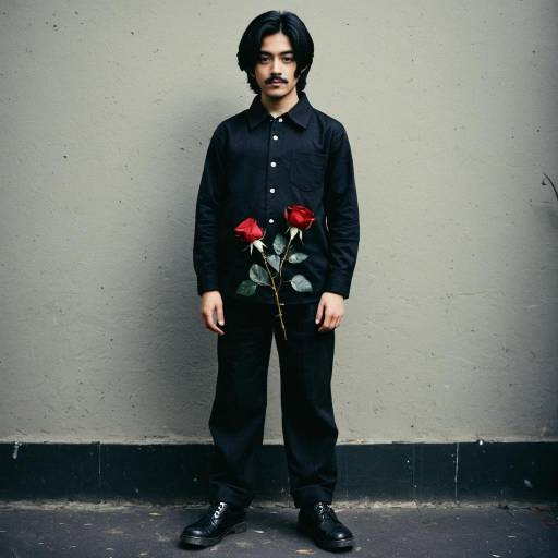 Male Model in Floral Costume Pose