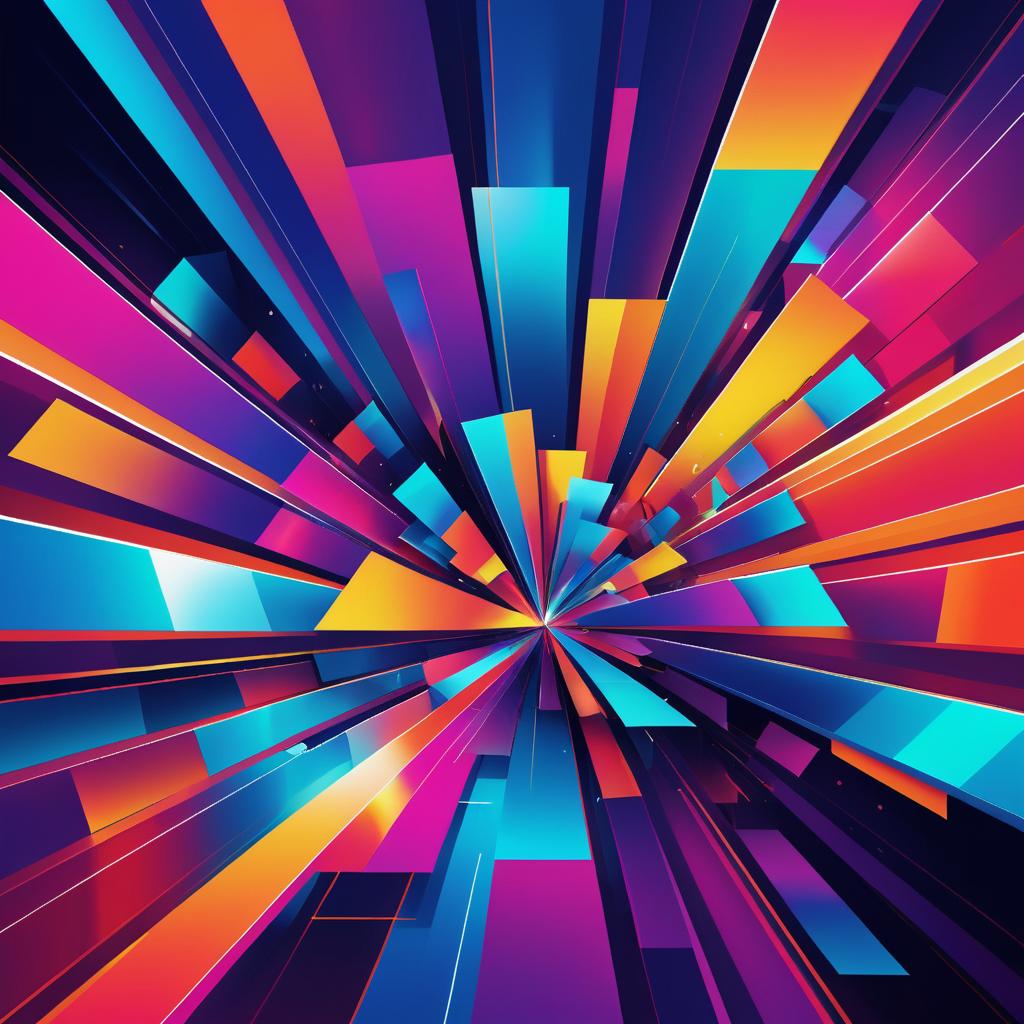 Vibrant Geometric Abstract Digital Artwork