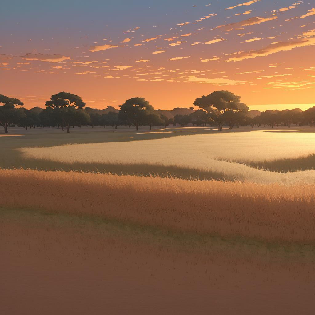 Serene Sunset Over Sandy Peninsula Meadow