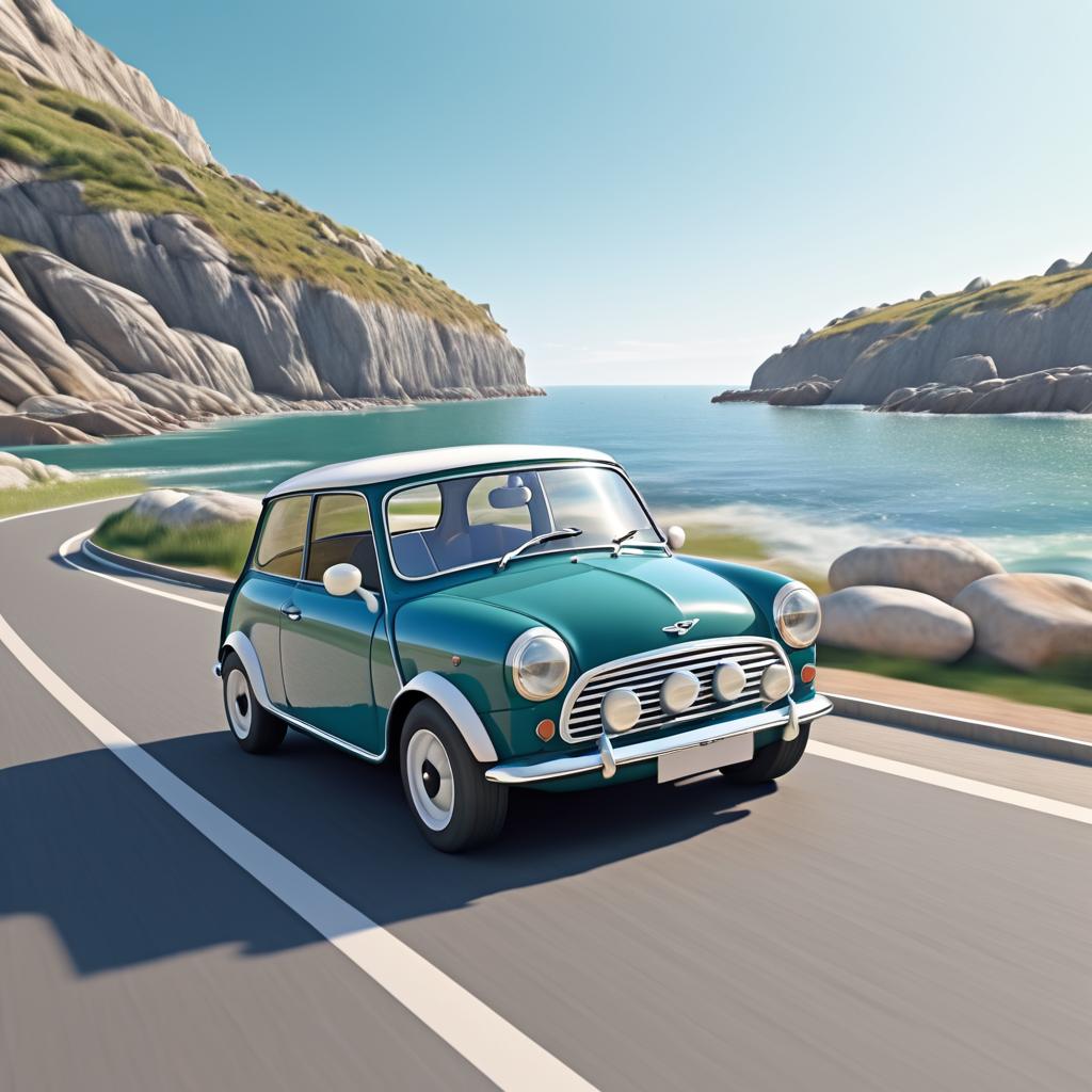 Coastal Drive in a Retro Mini Cooper