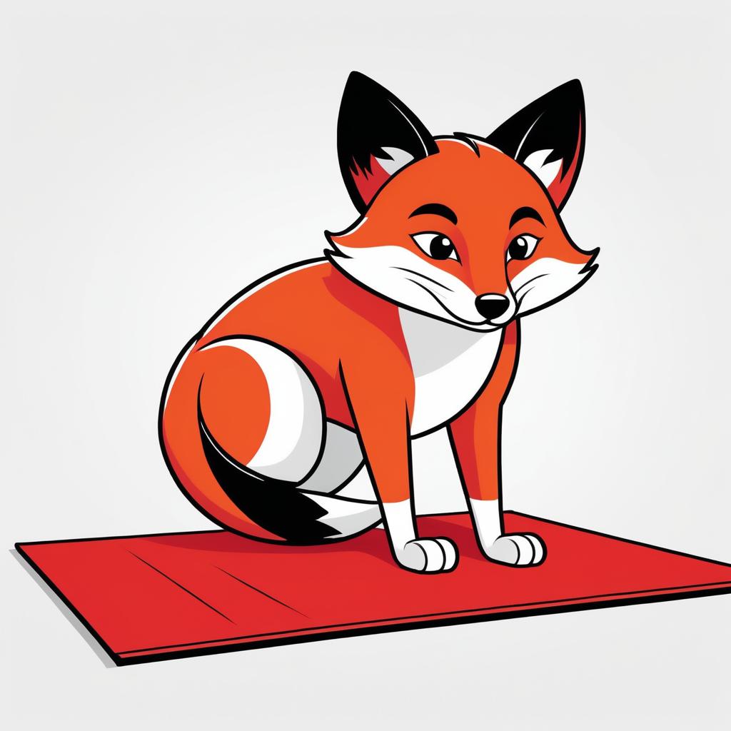 Clever Fox in Downward Dog Yoga