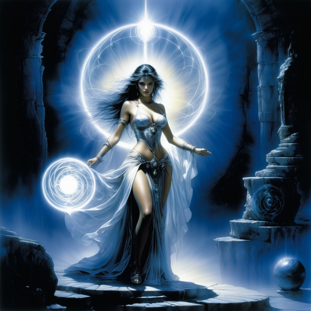 Mysterious Sorceress in Ancient Circle