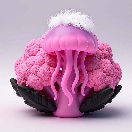 Feathered Jellyfish in Magenta Hues