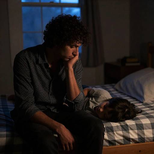 Intimate Nighttime Bedroom Scene