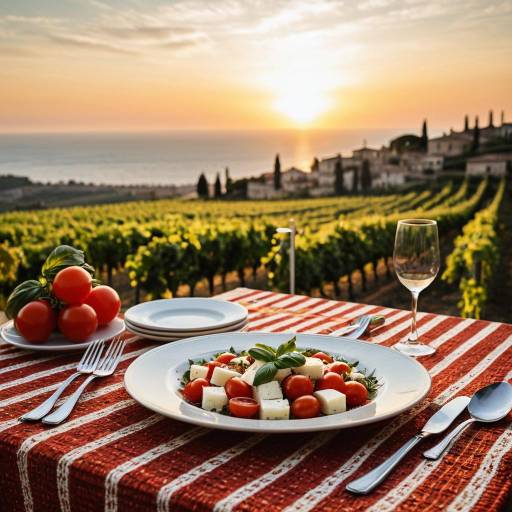 Mediterranean Table Setting at Sunset