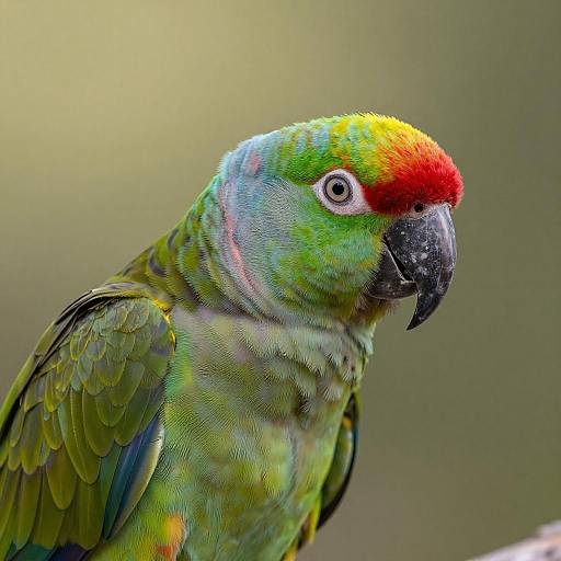 Vibrant Green Parrot Close-Up Photography