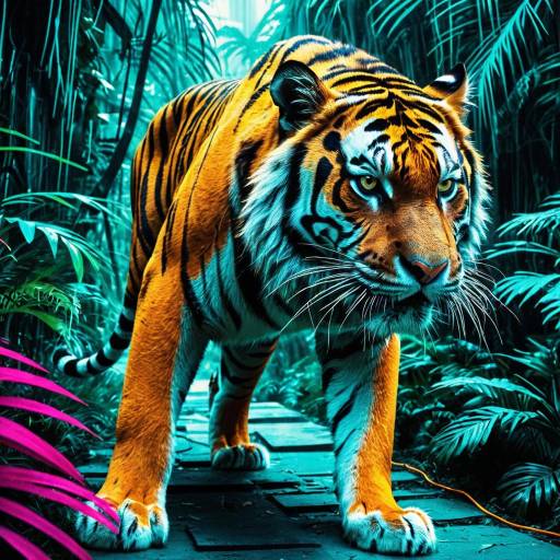 Cybernetic Tiger in Digital Jungle Cybernetic Tiger in Digital Jungle