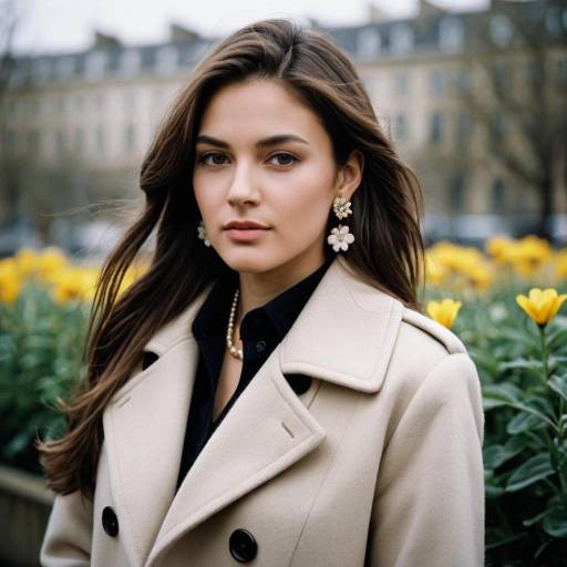 Elegant Woman in Beige Coat Outdoors