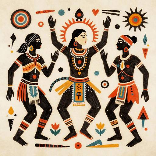 Vibrant Unity in Traditional Dance Art