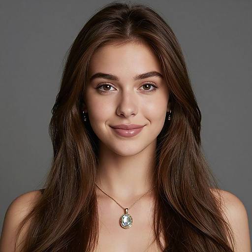 Realistic Portrait of Smiling Woman