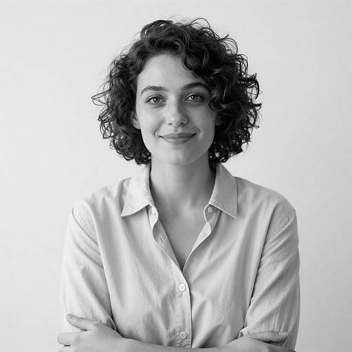 Black and White Portrait of Smiling Woman
