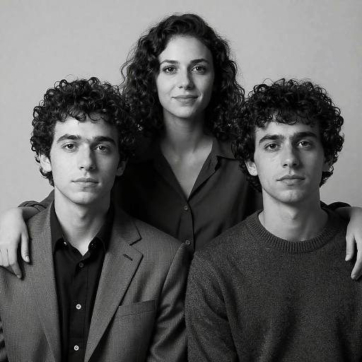 Candid Black-and-White Portrait of Friends