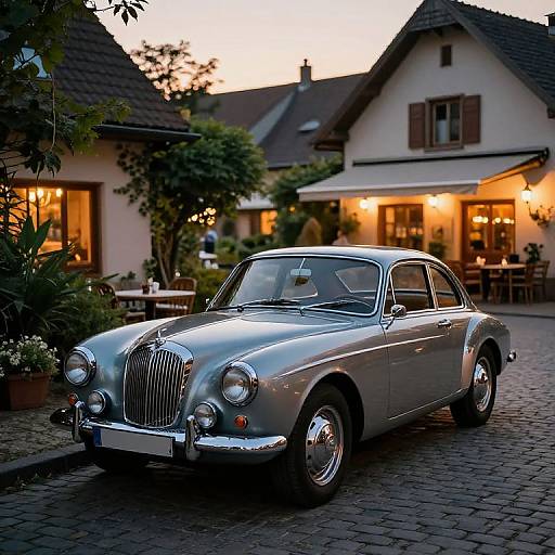 Vintage Oldtimer Car in European Village
