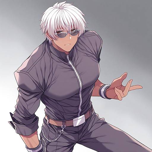 Illustration of K' (kof), the king of fighters in the style of Amane hasuhito