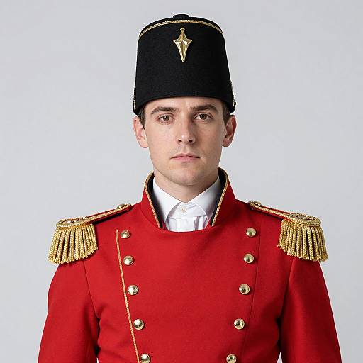 Napoleon Costume in Red Uniform
