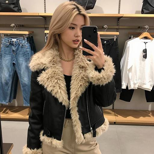 Chic Fashionista in a Clothing Store