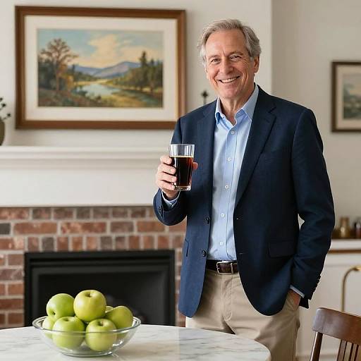 Resident Enjoying Beverage Indoors
