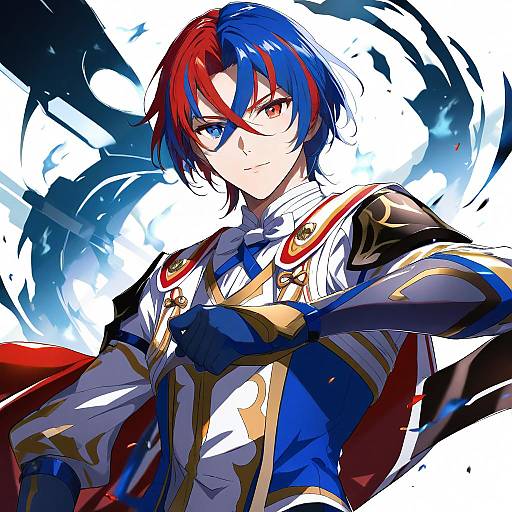 Illustration of Alear (male) (fire emblem), fire emblem in the style of Satomi (black scarecrow)