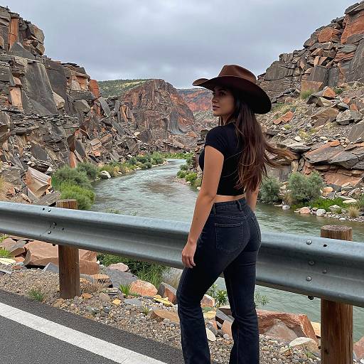 Confident Woman in Canyon Setting