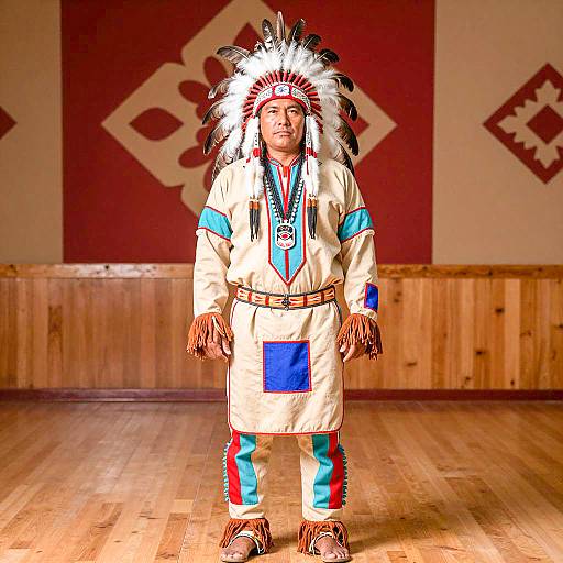 Native American Man in Traditional Attire