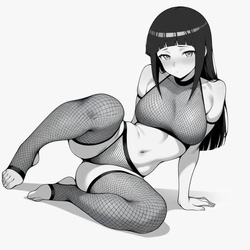 Monochrome Portrait of Hyuuga Hinata
