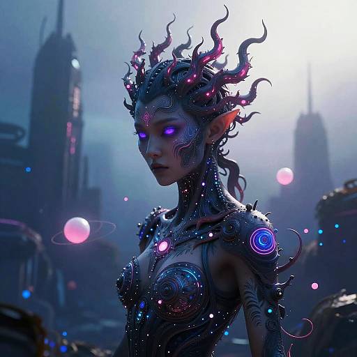 Cybernetic Scavenger in Sunken Metropolis