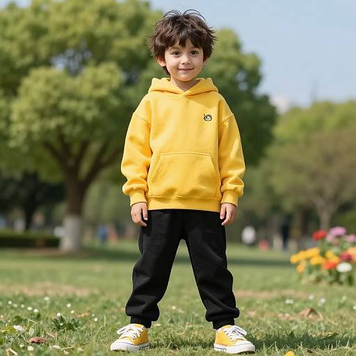 Confident Boy in Sunny Park