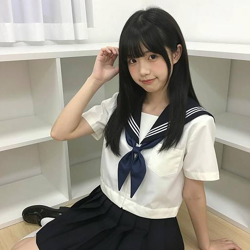 Asian Schoolgirl in Sailor Uniform