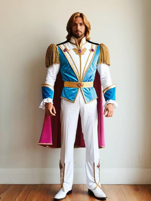 Man in Regal Prince Costume Standing