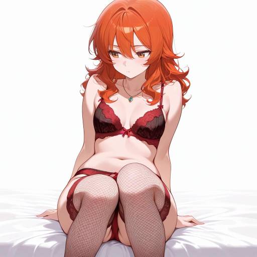 Thoughtful Young Woman in Lingerie Thoughtful Young Woman in Lingerie