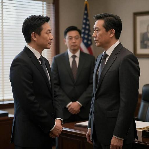 Dimly Lit Office: Tense Confidential Meeting