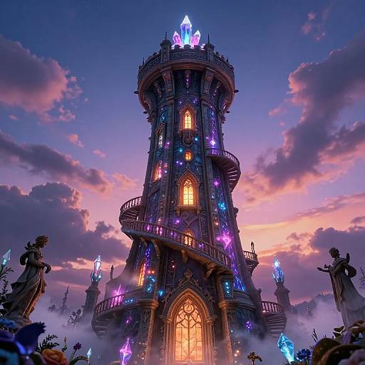 Majestic Mage's Tower at Twilight
