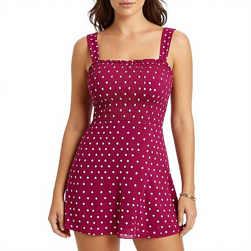 Casual Summer Woman in Magenta Sundress