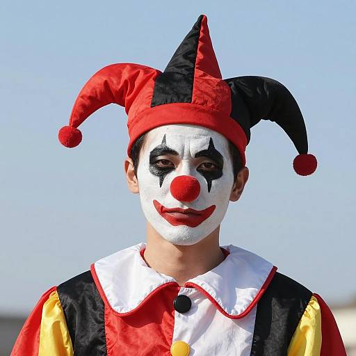 Male Clown in Harlequin Costume