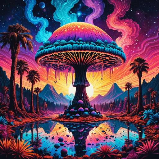 Mesmerizing Melting Mushroom Forest Landscape Mesmerizing Melting Mushroom Forest Landscape