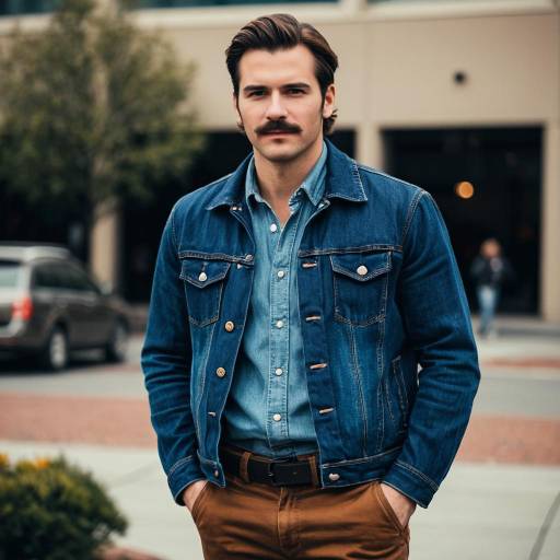 Casual Costume Man in Denim Jacket