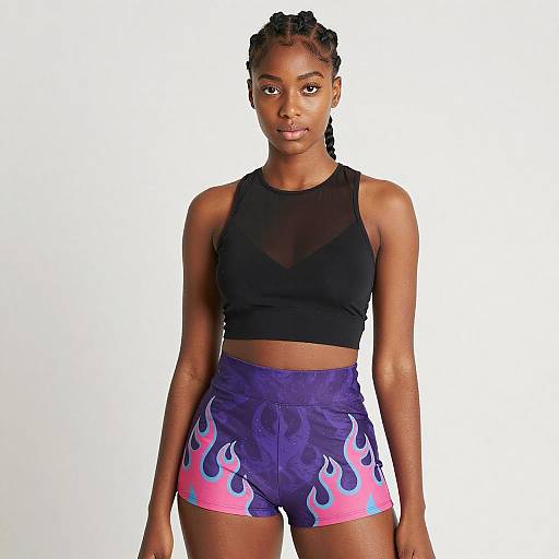 Portrait of Woman in Vibrant Flame Outfit