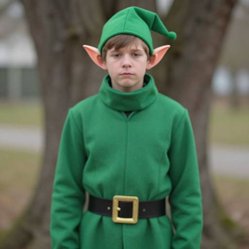 Boy in Elf Costume with Pointy Ears