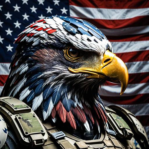 American Eagle Helmet with Patriotic Halo Armor