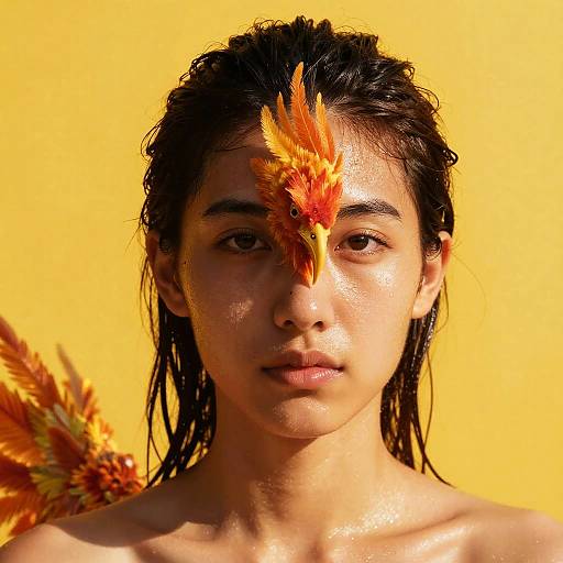 Hyperrealistic Phoenix Face Portrait