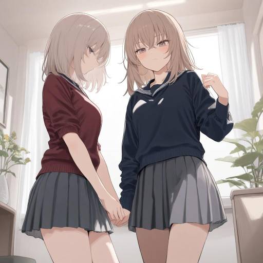 Dynamic Duo of Brown-Haired Girls