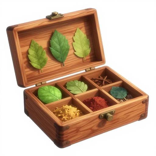 Magical Wooden Box with Mystic Powders